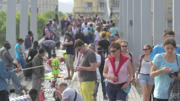 街上的游客和商贩 — 图库视频影像