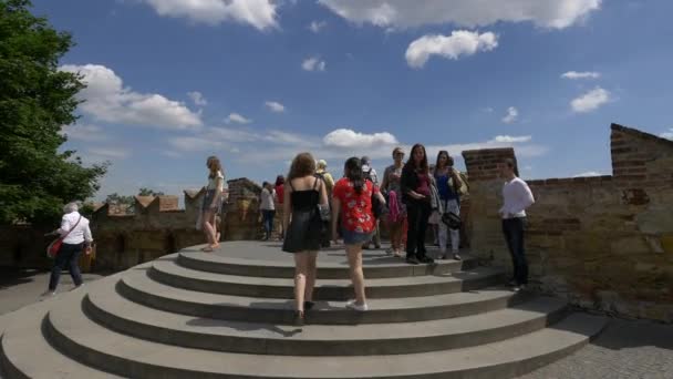 Turistas Praga Praga República Checa — Vídeo de stock