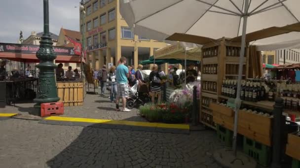 Straßenmarkt Einer Stadt — Stockvideo