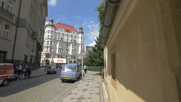 Dum Edificio Ridondante Visto Maiselova Street — Video Stock