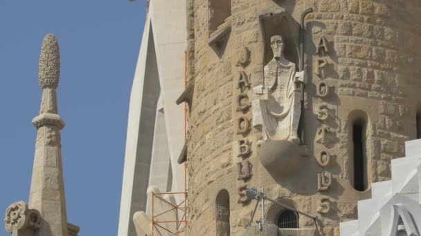 Jacobus Apostolus Sagrada Familia Barcelona — Stockvideo