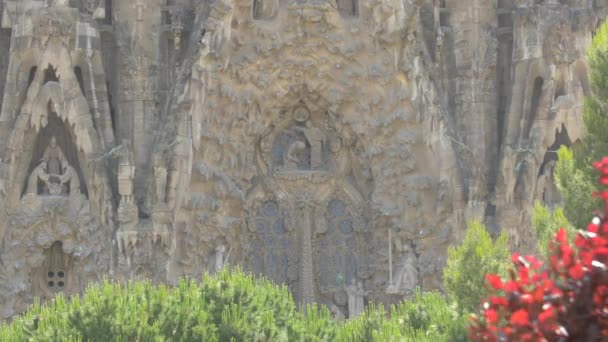 Sculpturale Details Van Sagrada Familia — Stockvideo