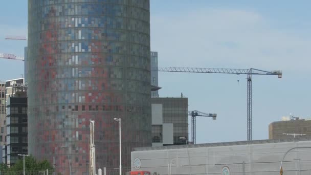 Incline Para Cima Vista Torre Agbar Barcelona — Vídeo de Stock