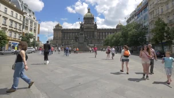 Passeggiata Vicino Monumento San Venceslao — Video Stock