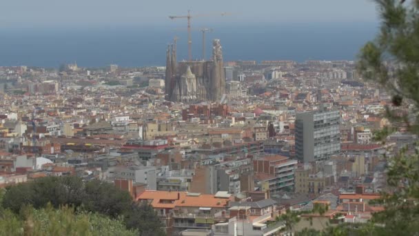 Εκκλησία Sagrada Familia Στη Βαρκελώνη — Αρχείο Βίντεο
