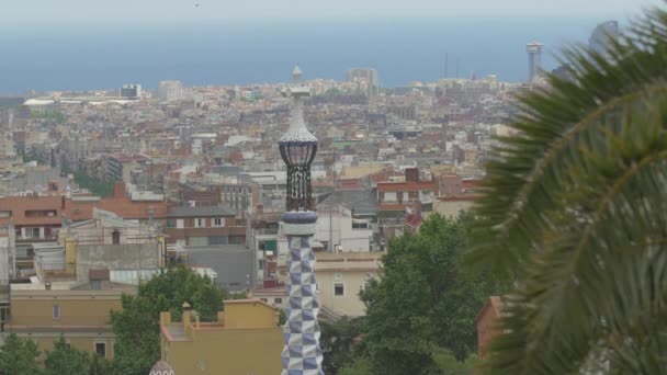 Blue White Tower Barcelona — Stock Video