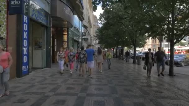 Spaziergang Durch Die Geschäfte Auf Dem Wenzelsplatz — Stockvideo