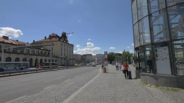 Wilsonova Street Prag Tjeckien — Stockvideo