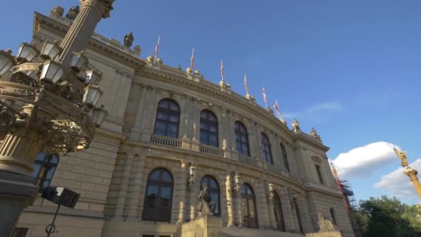 Τσεχική Φιλαρμονική Πρόσοψη Αίθουσα Συναυλιών Rudolfinum — Αρχείο Βίντεο