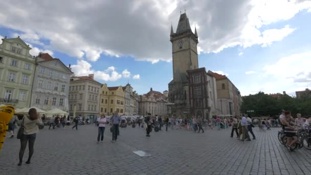 Old Town Square Astronomical Clock — Stock Video