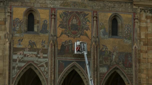 Restaurando Pinturas Murais Catedral São Vito — Vídeo de Stock