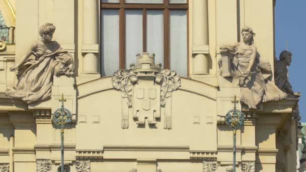 Esculturas Casa Municipal — Vídeo de Stock