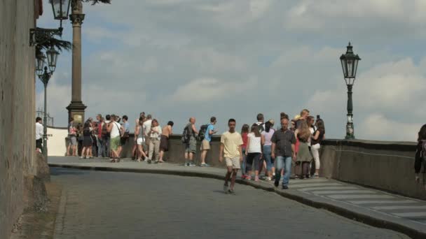 Tourists Walking Admiring View — Stock Video