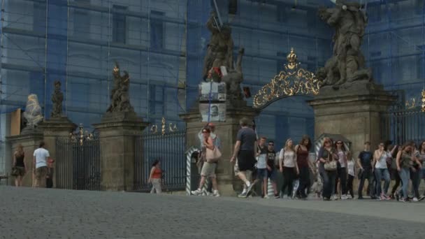 Decorated Gate Prague Castle — Stock Video