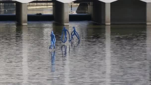 River Modern Sculptures — Vídeo de Stock