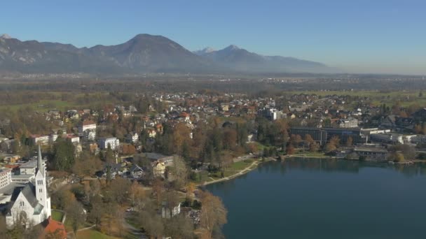 Panoramisch Uitzicht Bled — Stockvideo