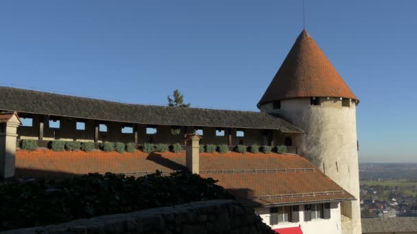 Muro Fortificato Una Torre Del Castello — Video Stock