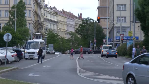 Vinohradska Street Praga República Checa — Vídeo de Stock