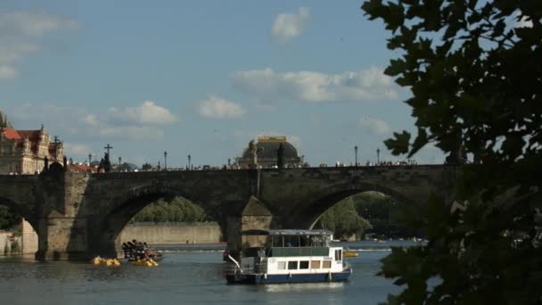 Pan Izquierda Del Puente Carlos Barcos — Vídeos de Stock