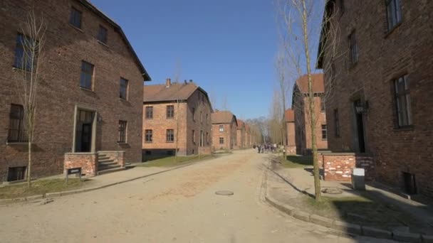 Auschwitz Röda Kvarter — Stockvideo