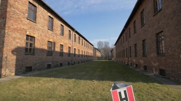 Czerwone Bloki Auschwitz Polsce — Wideo stockowe