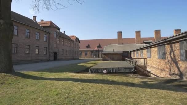 Eski Auschwitz Toplama Kampının Içinde — Stok video