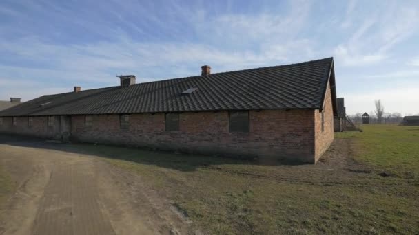 Cuartel Prisioneros Auschwitz Birkenau — Vídeo de stock