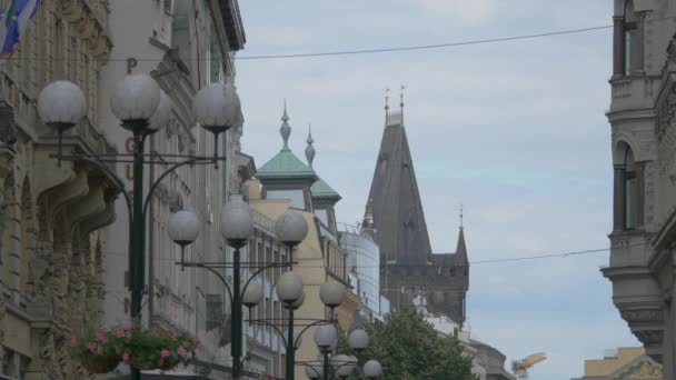 ランプの投稿と塔 チェコ共和国 — ストック動画