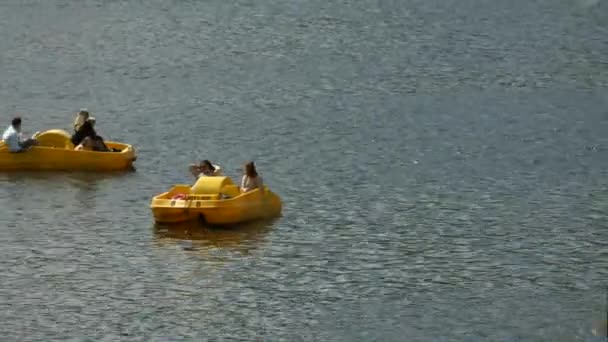黄色のペダルボート2隻 — ストック動画