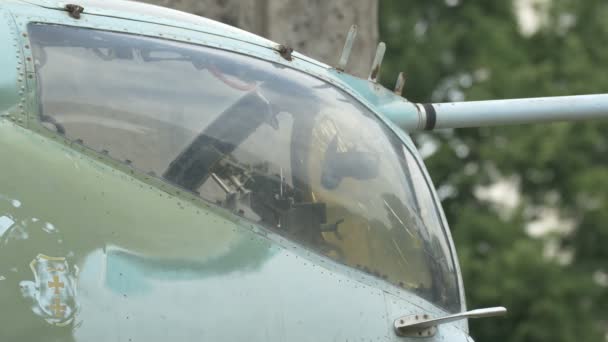 Cockpit Uma Aeronave Militar — Vídeo de Stock