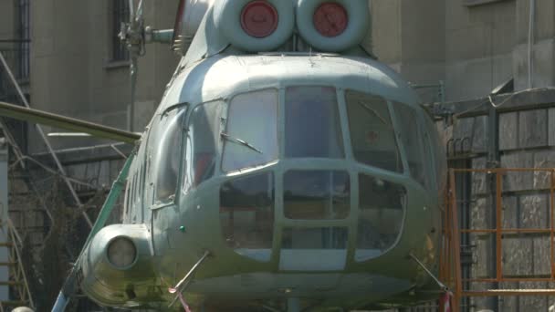 Helicóptero Militar Museu Exército Polonês — Vídeo de Stock