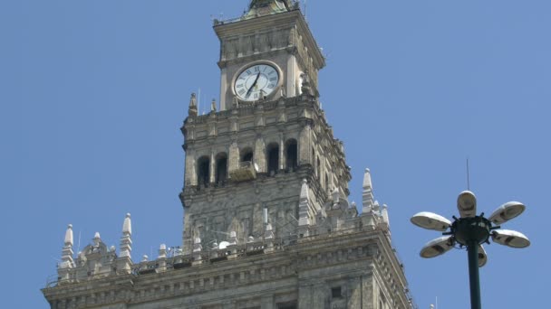 Reloj Torre Del Palacio Cultura Ciencia — Vídeos de Stock