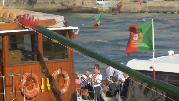 Boats Douro River — Stock Video