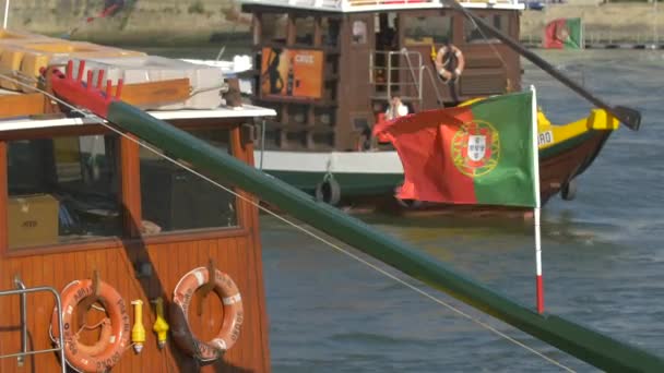 Portugalská Vlajka Vlnící Lodi — Stock video