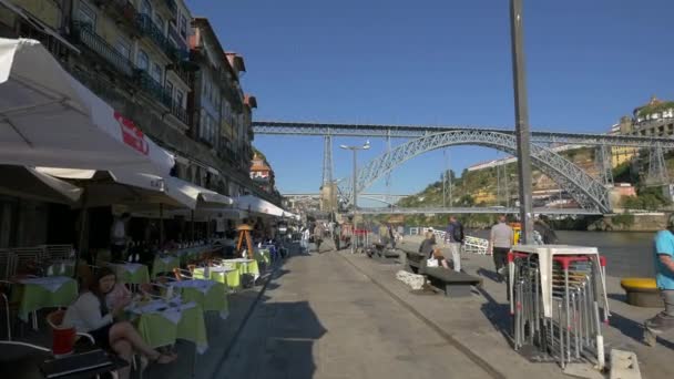 Obchody Suvenýry Restaurace Nábřeží — Stock video