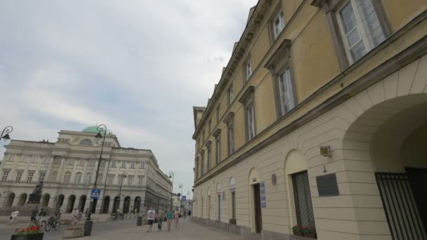 Het Staszic Palace Een Bewolkte Dag — Stockvideo