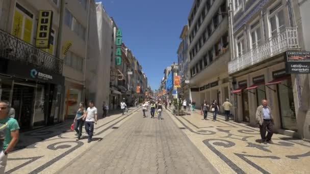 Люди Идущие Торговой Улице — стоковое видео