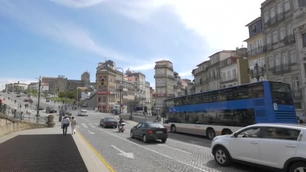 Vida Citadina Nas Ruas Porto — Vídeo de Stock