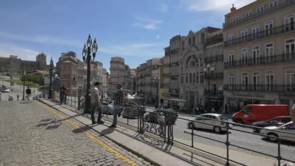 Vintage Lamp Post Porto — Stock Video