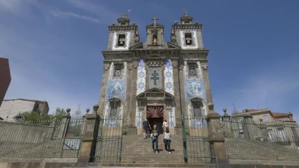 Una Fachada Iglesia Oporto — Vídeo de stock