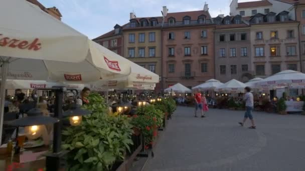 Outdoor Restaurants Old Town Market Place — Stockvideo