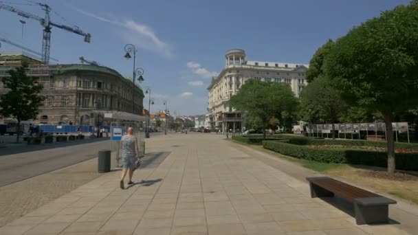 Krakowskie Przedmiescie Kaldırım — Stok video