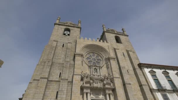 Facciata Della Cattedrale Porto — Video Stock