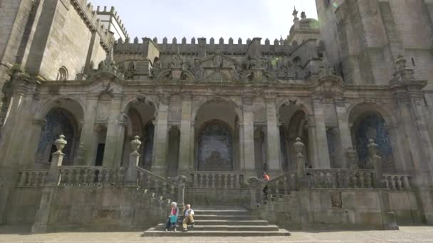 Die Loggia Der Kathedrale Von Porto — Stockvideo