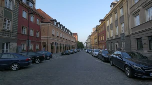 Buildings Kocielna Street Warsaw — Wideo stockowe
