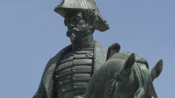 佩德罗四世国王的马术雕像 — 图库视频影像