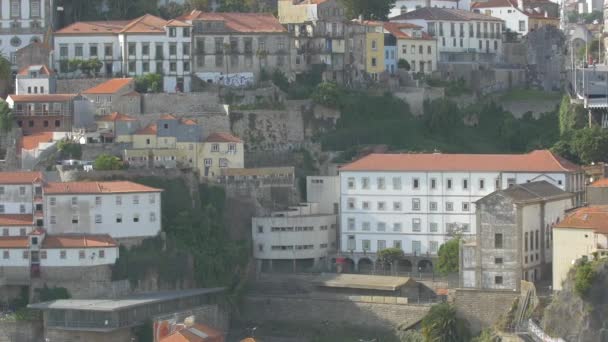 Buildings Houses Hills Porto — Stock Video