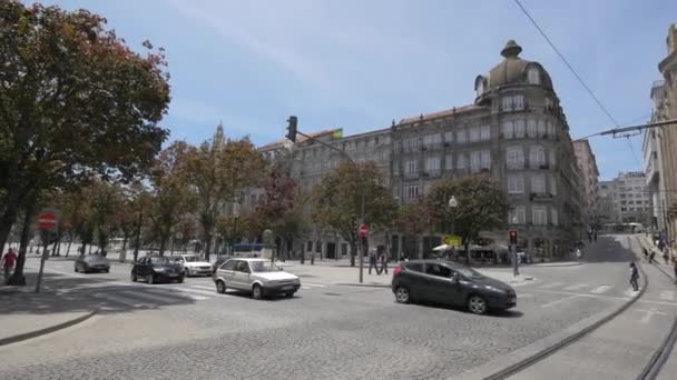 Porto Daki Aliados Caddesi Nde Arabalar — Stok video