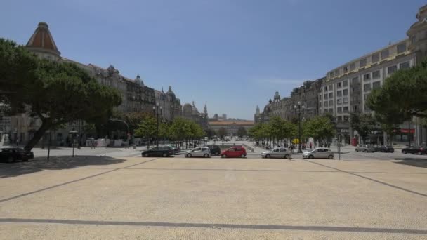 Plaza General Humberto Delgado Oporto — Vídeos de Stock