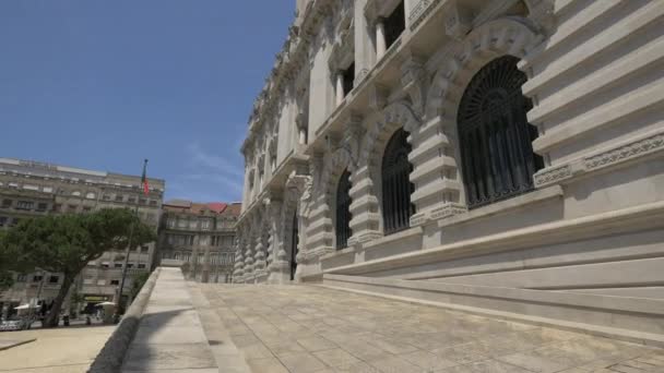 Fachada Del Edificio Del Ayuntamiento Oporto — Vídeos de Stock
